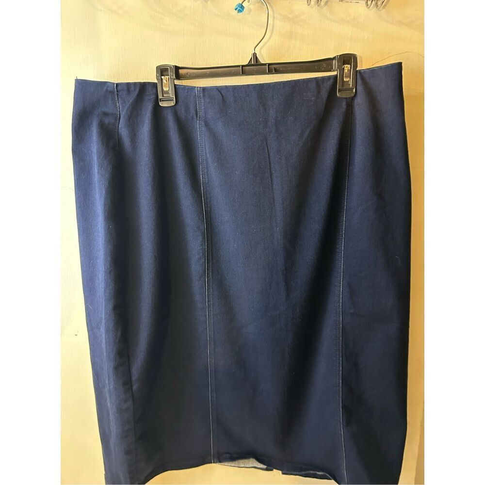 C. Est. 1946 Denim Pencil Skirt 20W Navy Stretch Elastic Waist Women‎